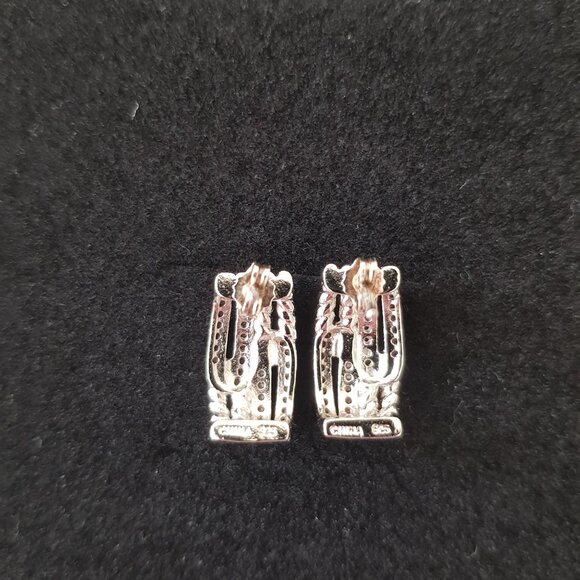 Sterling silver and cubic zirconia earrings - Picture 4 of 4